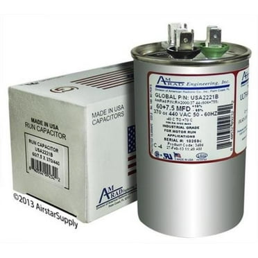 3 uf/Mfd 370/440 VAC AmRad Round Dual Universal Capacitor Replacement RA2000/37 406+305 40 Made in The U.S.A. Pack 2 3 uf/Mfd 370/440 VAC AmRad Round Dual Universal Capacitor Replacement RA2000/37 406+305 40 Made in The U.S.A. Pack 2
